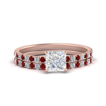 Load image into Gallery viewer, hidden-halo-half-way-princess-cut-diamond-wedding-ring-set-with-ruby-in-FD9168PRGRUDRANGLE3-NL-RG
