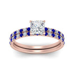 Load image into Gallery viewer, hidden-halo-half-way-princess-cut-diamond-wedding-ring-set-with-sapphire-in-FD9168PRGSABLANGLE3-NL-RG
