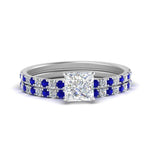 Load image into Gallery viewer, hidden-halo-half-way-princess-cut-diamond-wedding-ring-set-with-sapphire-in-FD9168PRGSABLANGLE3-NL-WG
