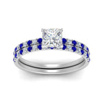 Load image into Gallery viewer, hidden-halo-half-way-princess-cut-diamond-wedding-ring-set-with-sapphire-in-FD9168PRGSABLANGLE3-NL-WG
