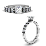 Load image into Gallery viewer, hidden-halo-half-way-princess-cut-wedding-ring-set-with-black-diamond-in-FD9168PRGBLACKANGLE3-NL-WG
