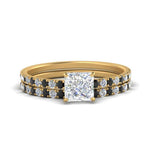 Load image into Gallery viewer, hidden-halo-half-way-princess-cut-wedding-ring-set-with-black-diamond-in-FD9168PRGBLACKANGLE3-NL-YG
