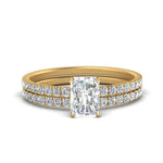 Load image into Gallery viewer, hidden-halo-half-way-radiant-cut-diamond-wedding-ring-set-in-FD9168RAANGLE3-NL-YG

