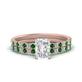 Thumbnail 78 - hidden-halo-half-way-radiant-cut-diamond-wedding-ring-set-with-emerald-in-FD9168RAGEMGRANGLE3-NL-RG