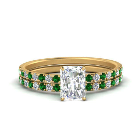 hidden-halo-half-way-radiant-cut-diamond-wedding-ring-set-with-emerald-in-FD9168RAGEMGRANGLE3-NL-YG