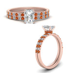 Load image into Gallery viewer, hidden-halo-half-way-radiant-cut-diamond-wedding-ring-set-with-orange-sapphire-in-FD9168RAGSAORANGLE3-NL-RG
