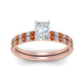 Thumbnail 71 - hidden-halo-half-way-radiant-cut-diamond-wedding-ring-set-with-orange-sapphire-in-FD9168RAGSAORANGLE3-NL-RG