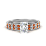 Load image into Gallery viewer, hidden-halo-half-way-radiant-cut-diamond-wedding-ring-set-with-orange-sapphire-in-FD9168RAGSAORANGLE3-NL-WG
