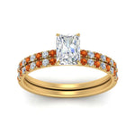 Load image into Gallery viewer, hidden-halo-half-way-radiant-cut-diamond-wedding-ring-set-with-orange-sapphire-in-FD9168RAGSAORANGLE3-NL-YG
