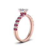 Load image into Gallery viewer, hidden-halo-half-way-radiant-cut-diamond-wedding-ring-set-with-pink-sapphire-in-FD9168RAGSADRPIANGLE3-NL-RG
