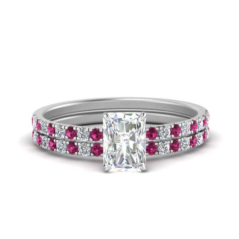 hidden-halo-half-way-radiant-cut-diamond-wedding-ring-set-with-pink-sapphire-in-FD9168RAGSADRPIANGLE3-NL-WG