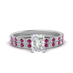 Load image into Gallery viewer, hidden-halo-half-way-radiant-cut-diamond-wedding-ring-set-with-pink-sapphire-in-FD9168RAGSADRPIANGLE3-NL-WG
