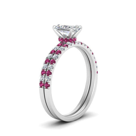 hidden-halo-half-way-radiant-cut-diamond-wedding-ring-set-with-pink-sapphire-in-FD9168RAGSADRPIANGLE3-NL-WG