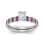Load image into Gallery viewer, hidden-halo-half-way-radiant-cut-diamond-wedding-ring-set-with-pink-sapphire-in-FD9168RAGSADRPIANGLE3-NL-WG
