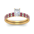Thumbnail 39 - hidden-halo-half-way-radiant-cut-diamond-wedding-ring-set-with-pink-sapphire-in-FD9168RAGSADRPIANGLE3-NL-YG