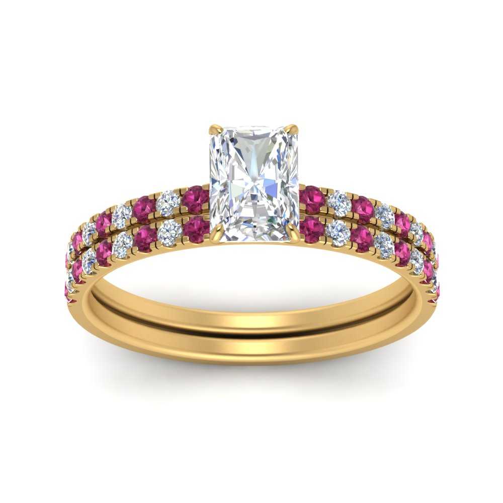 hidden-halo-half-way-radiant-cut-diamond-wedding-ring-set-with-pink-sapphire-in-FD9168RAGSADRPIANGLE3-NL-YG