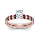 Load image into Gallery viewer, hidden-halo-half-way-radiant-cut-diamond-wedding-ring-set-with-ruby-in-FD9168RAGRUDRANGLE3-NL-RG

