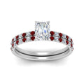 Thumbnail 19 - hidden-halo-half-way-radiant-cut-diamond-wedding-ring-set-with-ruby-in-FD9168RAGRUDRANGLE3-NL-WG