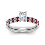 Load image into Gallery viewer, hidden-halo-half-way-radiant-cut-diamond-wedding-ring-set-with-ruby-in-FD9168RAGRUDRANGLE3-NL-WG

