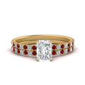 Thumbnail 46 - hidden-halo-half-way-radiant-cut-diamond-wedding-ring-set-with-ruby-in-FD9168RAGRUDRANGLE3-NL-YG