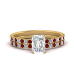 Load image into Gallery viewer, hidden-halo-half-way-radiant-cut-diamond-wedding-ring-set-with-ruby-in-FD9168RAGRUDRANGLE3-NL-YG
