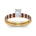 Thumbnail 47 - hidden-halo-half-way-radiant-cut-diamond-wedding-ring-set-with-ruby-in-FD9168RAGRUDRANGLE3-NL-YG