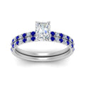 Thumbnail 7 - hidden-halo-half-way-radiant-cut-diamond-wedding-ring-set-with-sapphire-in-FD9168RAGSABLANGLE3-NL-WG