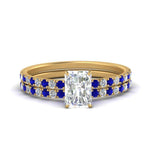 Load image into Gallery viewer, hidden-halo-half-way-radiant-cut-diamond-wedding-ring-set-with-sapphire-in-FD9168RAGSABLANGLE3-NL-YG

