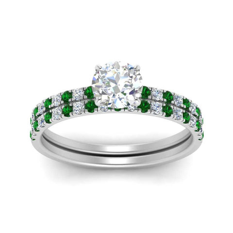 hidden-halo-half-way-round-cut-diamond-wedding-ring-set-with-emerald-in-FD9168ROGEMGRANGLE3-NL-WG