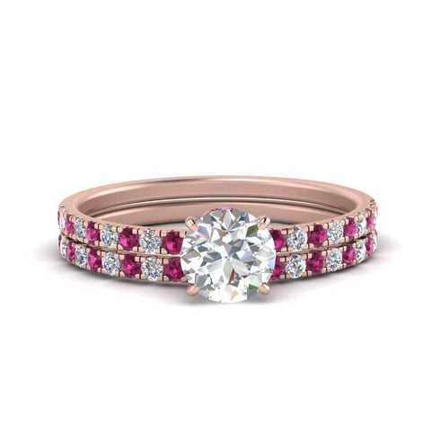 hidden-halo-half-way-round-cut-diamond-wedding-ring-set-with-pink-sapphire-in-FD9168ROGSADRPIANGLE3-NL-RG