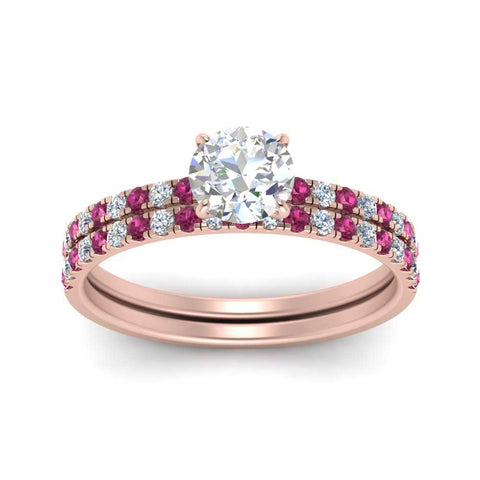 hidden-halo-half-way-round-cut-diamond-wedding-ring-set-with-pink-sapphire-in-FD9168ROGSADRPIANGLE3-NL-RG