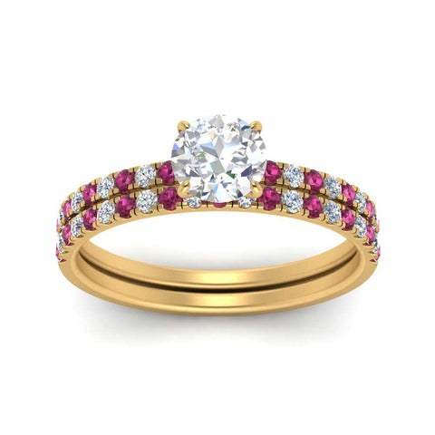 hidden-halo-half-way-round-cut-diamond-wedding-ring-set-with-pink-sapphire-in-FD9168ROGSADRPIANGLE3-NL-YG