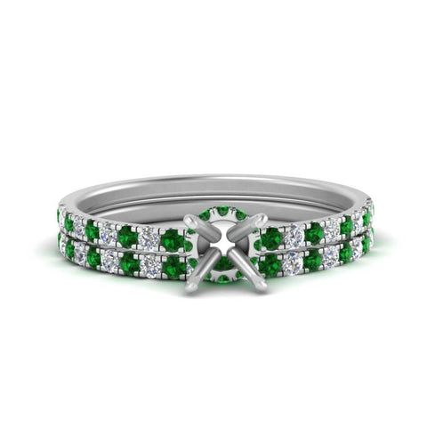 hidden-halo-half-way-semi-mount-diamond-wedding-ring-set-with-emerald-in-FD9168SMGEMGRANGLE3-NL-WG