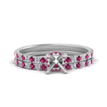 Thumbnail 6 - hidden-halo-half-way-semi-mount-diamond-wedding-ring-set-with-pink-sapphire-in-FD9168SMGSADRPIANGLE3-NL-WG