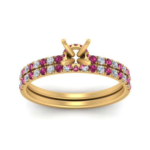 hidden-halo-half-way-semi-mount-diamond-wedding-ring-set-with-pink-sapphire-in-FD9168SMGSADRPIANGLE3-NL-YG