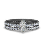 Load image into Gallery viewer, hidden-halo-marquise-wedding-ring-set-in-black-gold-FD9168MQANGLE3-NL-BG
