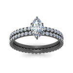 Load image into Gallery viewer, hidden-halo-marquise-wedding-ring-set-in-black-gold-FD9168MQANGLE3-NL-BG
