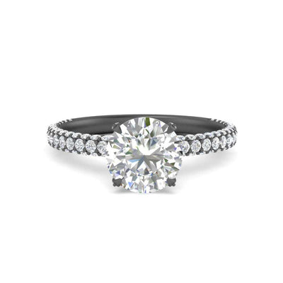 Hidden Halo Micropave Engagement Ring