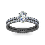 Load image into Gallery viewer, hidden-halo-oval-wedding-ring-set-in-black-gold-FD9168OVANGLE3-NL-BG
