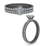 Load image into Gallery viewer, hidden-halo-pear-wedding-ring-set-in-black-gold-FD9168PEANGLE3-NL-BG
