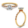 Load image into Gallery viewer, hidden-halo-petite-asscher-cut-diamond-engagement-ring-with-orange-sapphire-in-FD9168ASRGSAORANGLE3-NL-YG