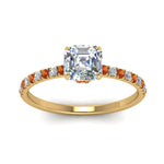 Load image into Gallery viewer, hidden-halo-petite-asscher-cut-diamond-engagement-ring-with-orange-sapphire-in-FD9168ASRGSAORANGLE3-NL-YG
