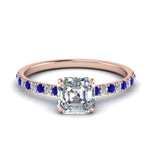 Load image into Gallery viewer, hidden-halo-petite-asscher-cut-diamond-engagement-ring-with-sapphire-in-FD9168ASRGSABLANGLE3-NL-RG
