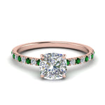 Load image into Gallery viewer, hidden-halo-petite-cushion-cut-diamond-engagement-ring-with-emerald-in-FD9168CURGEMGRANGLE3-NL-RG
