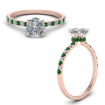 Load image into Gallery viewer, hidden-halo-petite-cushion-cut-diamond-engagement-ring-with-emerald-in-FD9168CURGEMGRANGLE3-NL-RG
