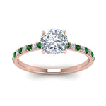 Load image into Gallery viewer, hidden-halo-petite-cushion-cut-diamond-engagement-ring-with-emerald-in-FD9168CURGEMGRANGLE3-NL-RG
