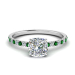 Load image into Gallery viewer, hidden-halo-petite-cushion-cut-diamond-engagement-ring-with-emerald-in-FD9168CURGEMGRANGLE3-NL-WG
