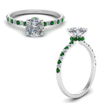 Load image into Gallery viewer, hidden-halo-petite-cushion-cut-diamond-engagement-ring-with-emerald-in-FD9168CURGEMGRANGLE3-NL-WG
