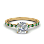 Load image into Gallery viewer, hidden-halo-petite-cushion-cut-diamond-engagement-ring-with-emerald-in-FD9168CURGEMGRANGLE3-NL-YG
