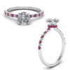 Load image into Gallery viewer, hidden-halo-petite-cushion-cut-diamond-engagement-ring-with-pink-sapphire-in-FD9168CURGSADRPIANGLE3-NL-WG
